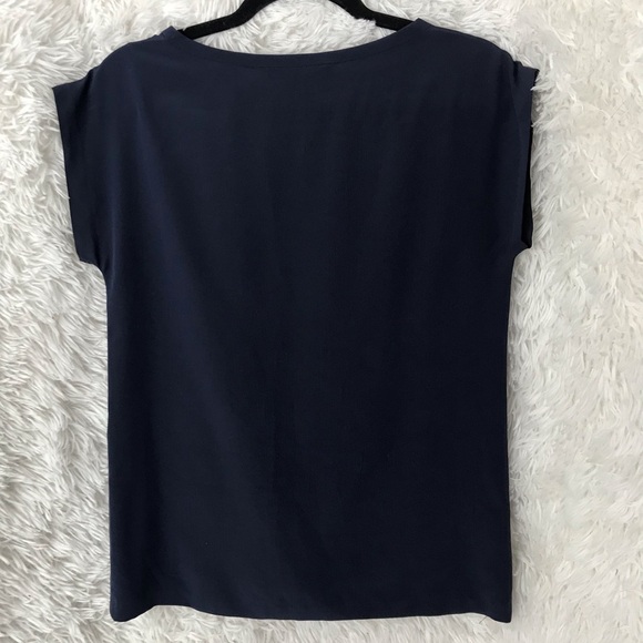 DIANE von Furstenburg silk blouse top short sleeve blue. DVF. - Picture 2 of 10